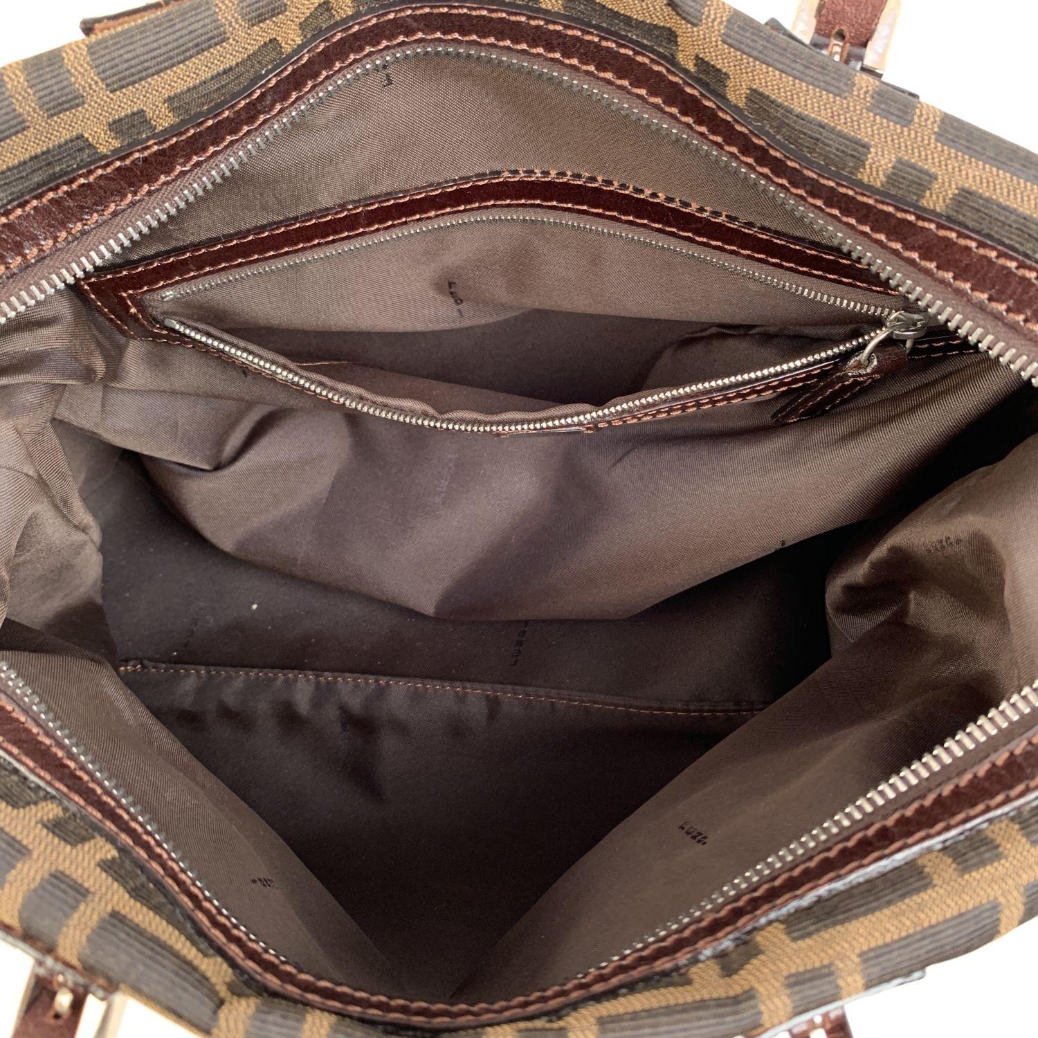 Fendi Vintage Zucca Monogram Canvas Duffle Shoulder Bag 1