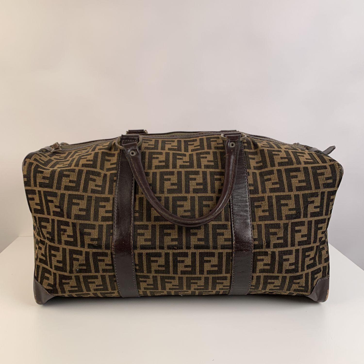 Fendi Vintage Zucca Monogram Canvas Duffle Weekend Bag