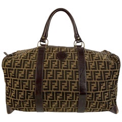 Fendi Vintage Zucca Monogram Canvas Duffle Weekend Bag