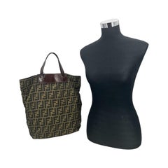 Fendi Vintage Zucca Monogram Canvas Foldable Tote Shopping Bag