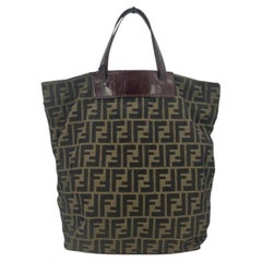 Fendi Vintage Zucca Monogram Canvas Foldable Tote Shopping Bag