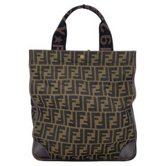 Fendi Vintage Zucca Monogram Canvas Foldable Tote Shopping Bag