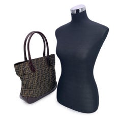 Fendi Vintage Zucca Monogram Canvas Tote Handbag Shoulder Bag