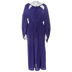 Fendi Violet Crepe Silk Cut Out Detail Raglan Sleeve Midi Dress M