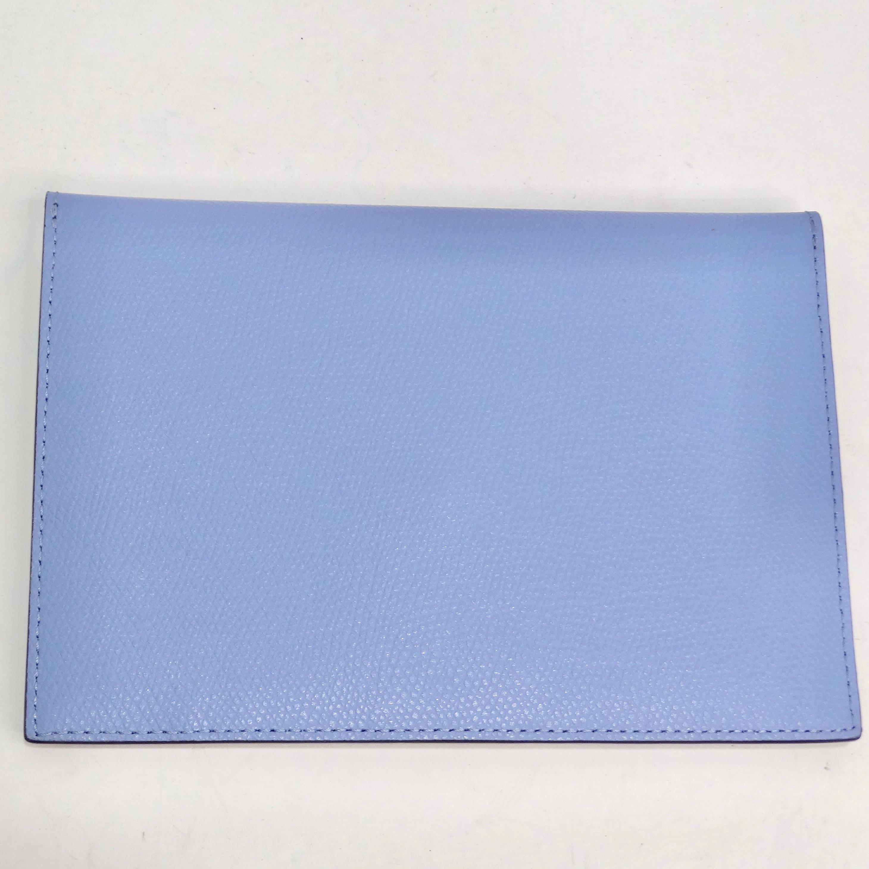 Women's or Men's Fendi Vitello Cruise Bi-Color Embossed Flat Envelope Pouch For Sale