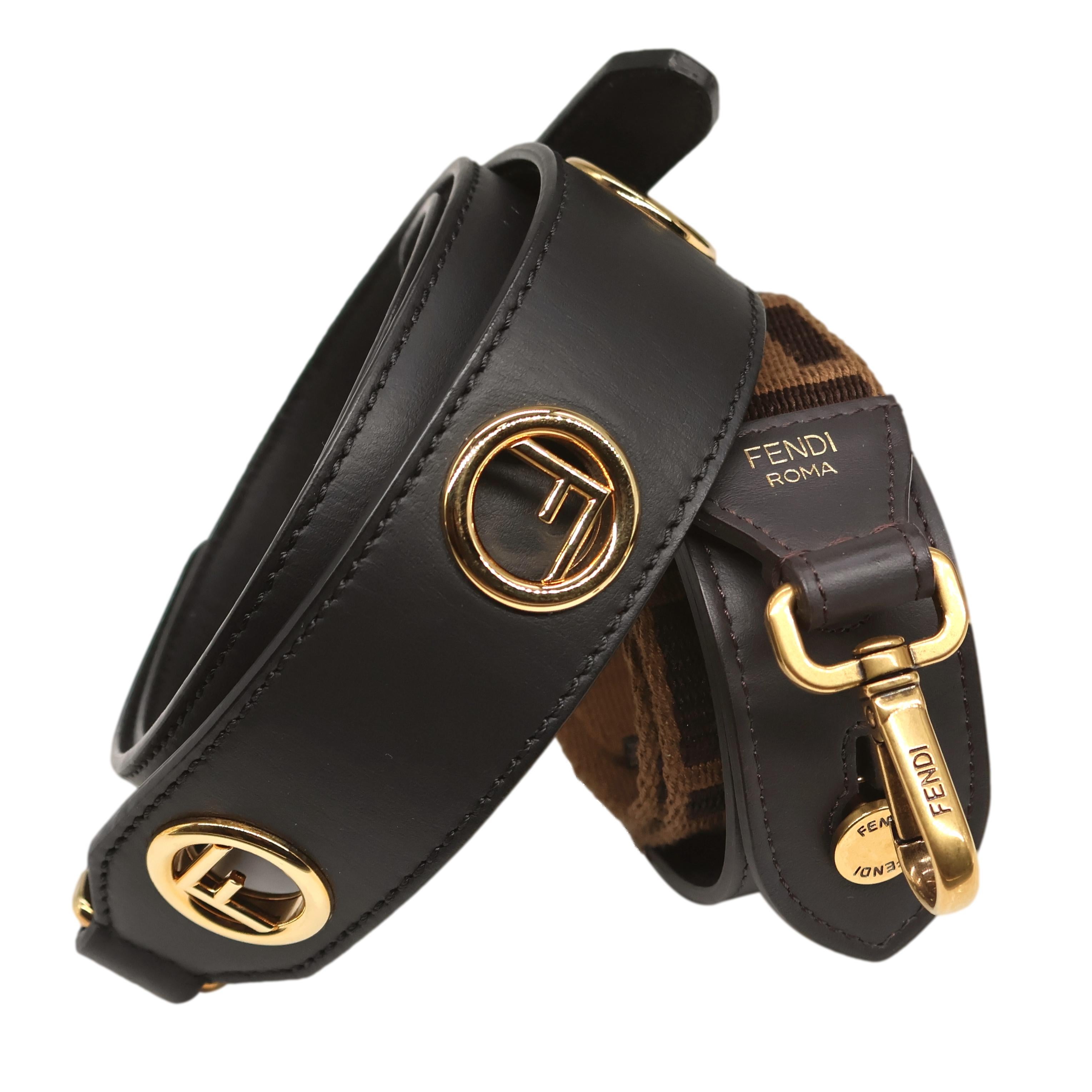 Fendi Vitello Grace 1974 Monogram Zucca Grande Mon Tresor Bucket Bag, 2020. For Sale 7
