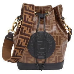 Fendi Vitello Grace 1974 Monogram Zucca Grande Mon Tresor Bucket Bag, 2020.