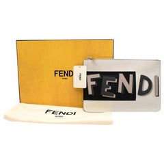 Fendi Vocabulary 3D Logo Calfskin Flat Pouch
