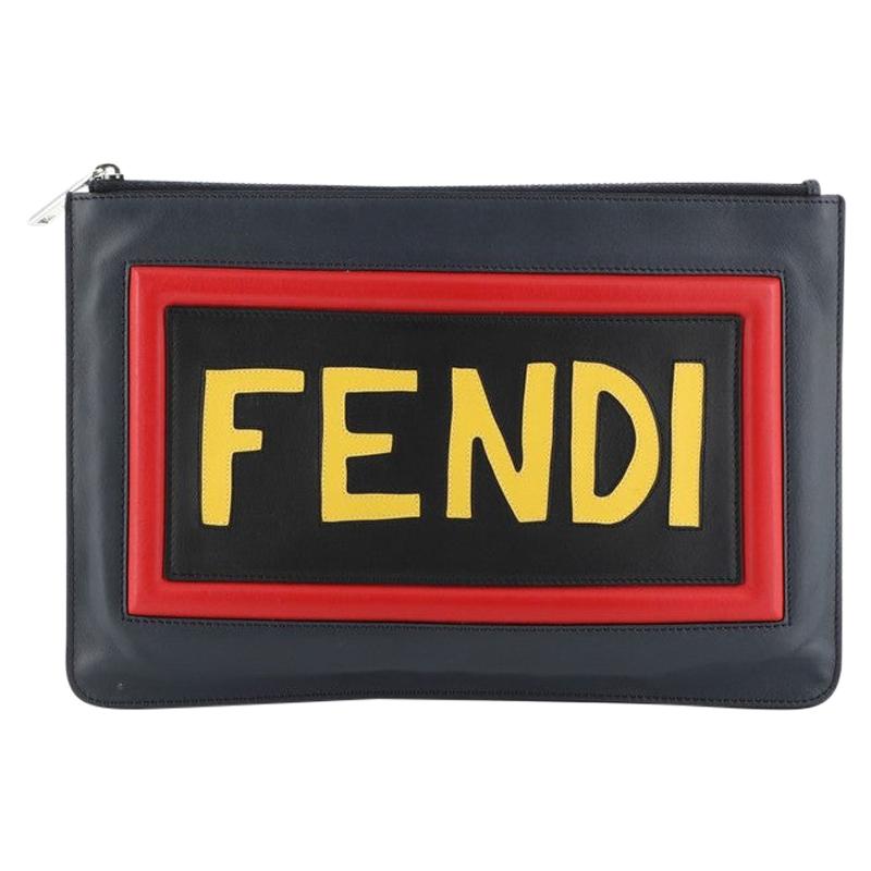 Fendi  Vocabulary Clutch Patchwork Leather Medium