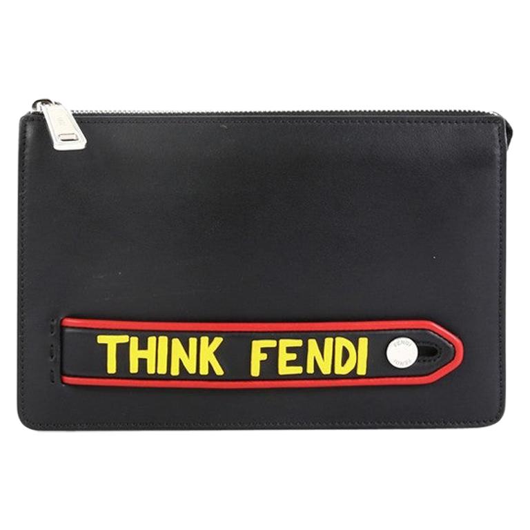 Fendi Vocabulary Pouch Inlaid Leather Small