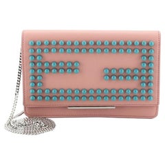 Fendi Wallet on Chain Studded Leather