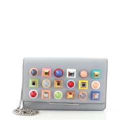 Fendi Wallet on Chain Studded Leather