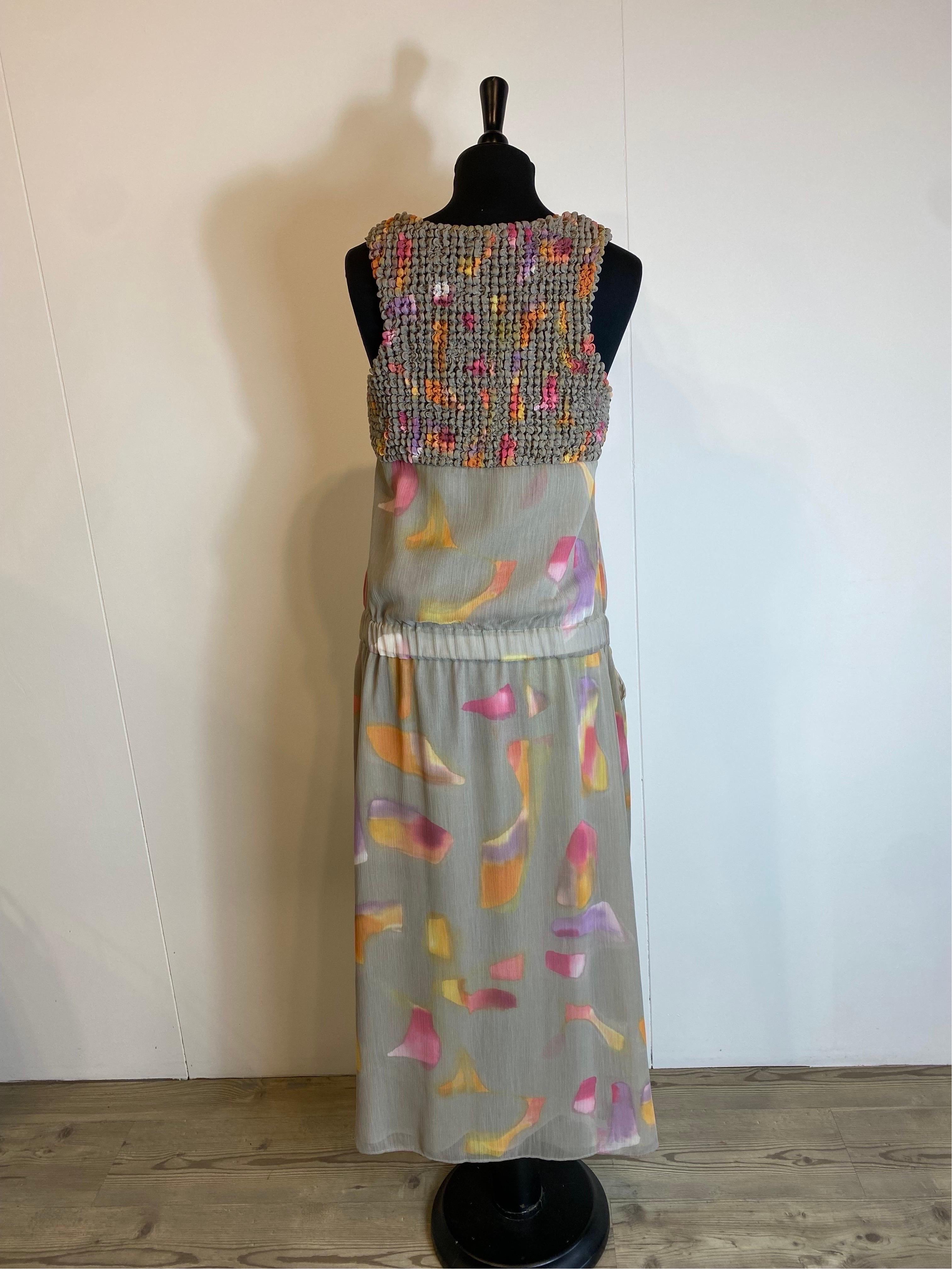 Fendi watercolor silk long Dress For Sale 2