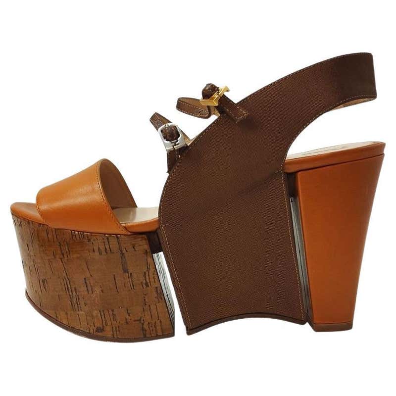 1990s Fendi Wedge Shoes For Sale at 1stDibs