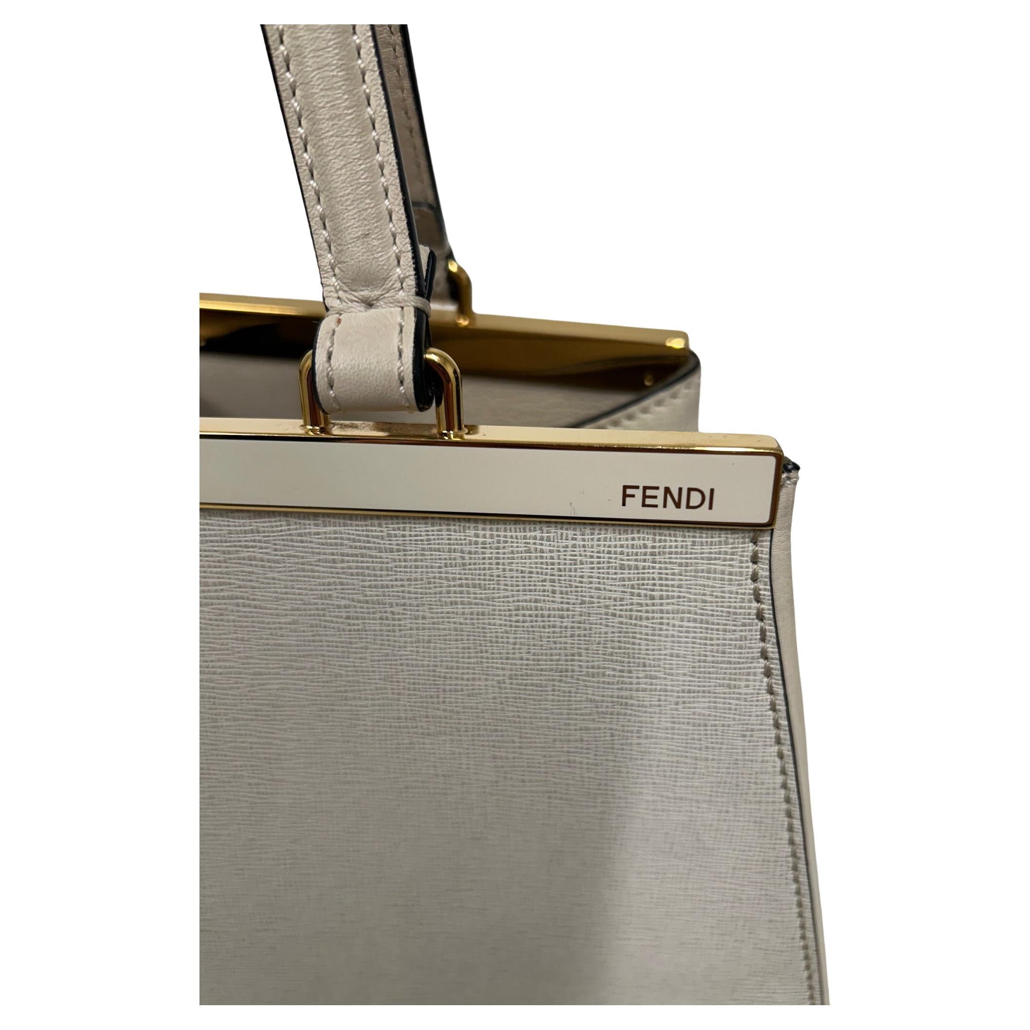 Gray Fendi White 2jour bag For Sale