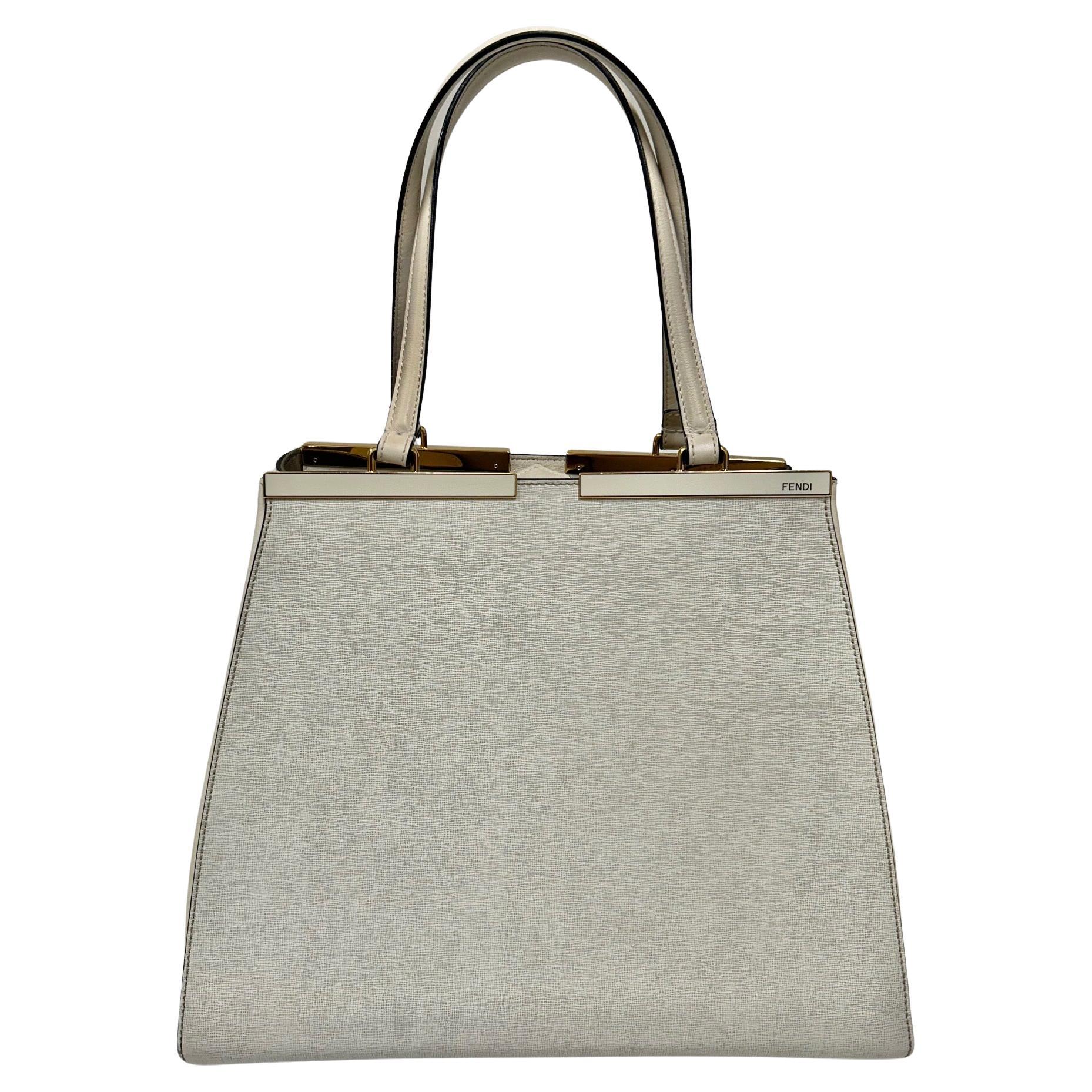 Fendi White 2jour bag For Sale