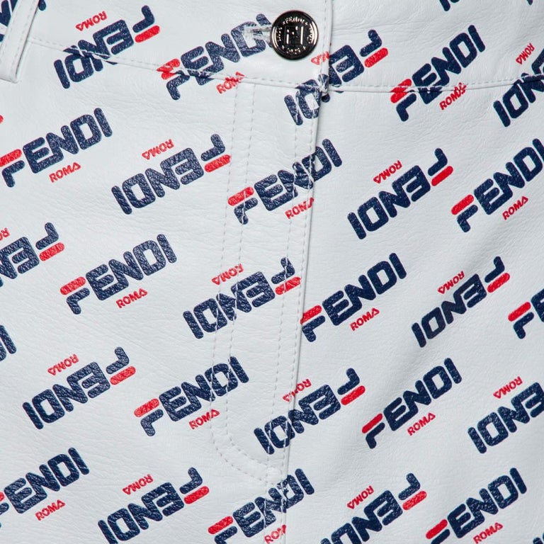 Fendi Logo Detail Linen Skirt