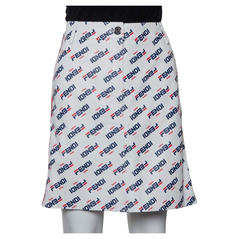 Fendi Logo Detail Linen Skirt main image 0