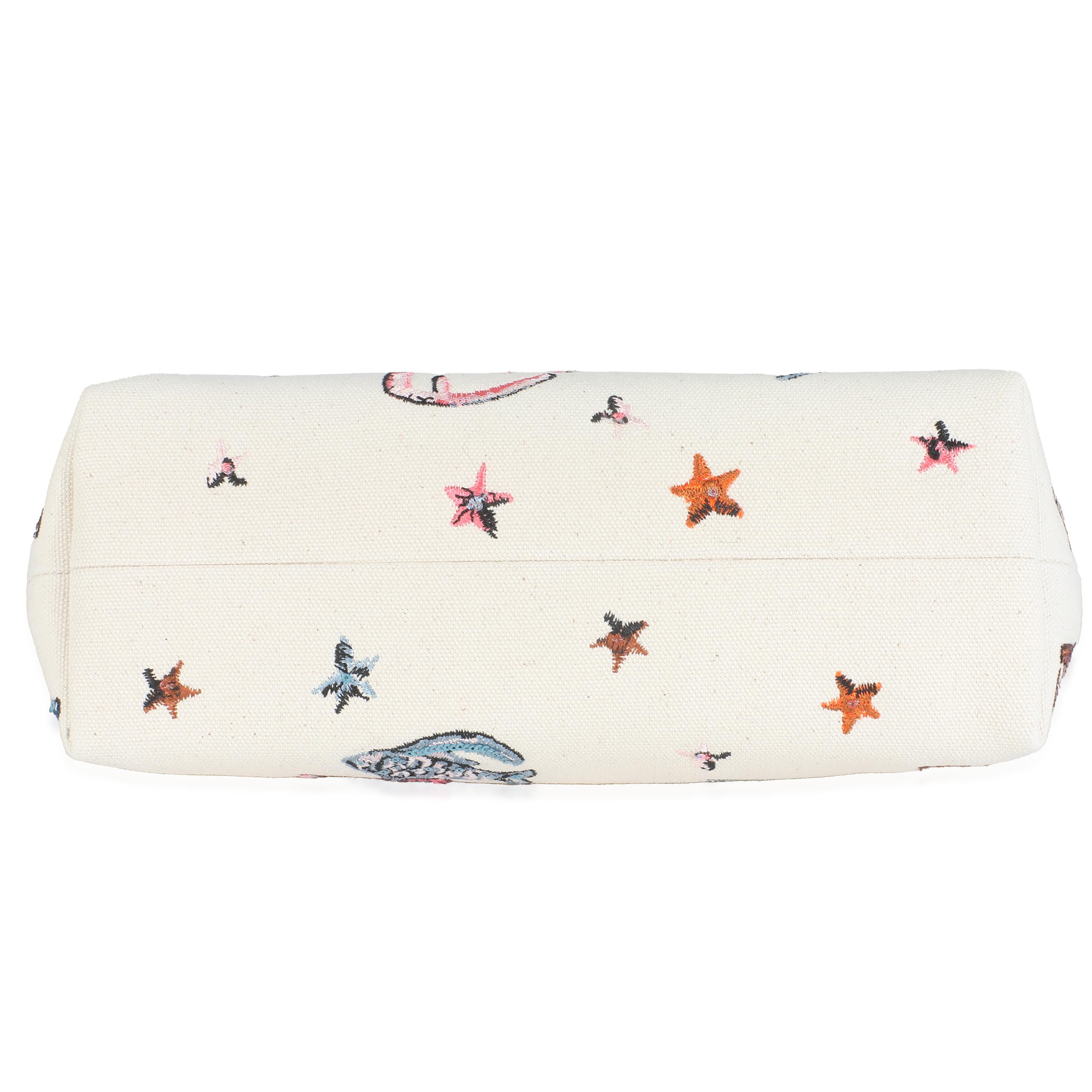 Fendi White Astrology Embroidered Canvas First Small Bag For Sale 4