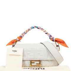 Fendi White Baguette Shoulder Bag + Multicolor Wrappy