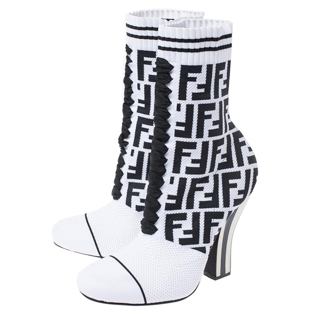 black and white fendi boots