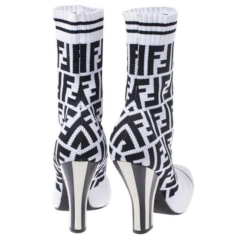black and white fendi boots