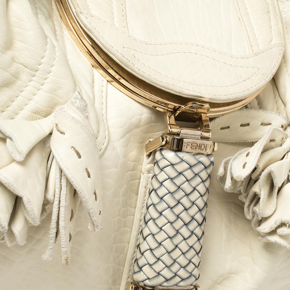 Fendi White/Blue Leather Wisteria Spy Bag 6