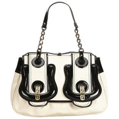 Fendi White Canvas B. Bag