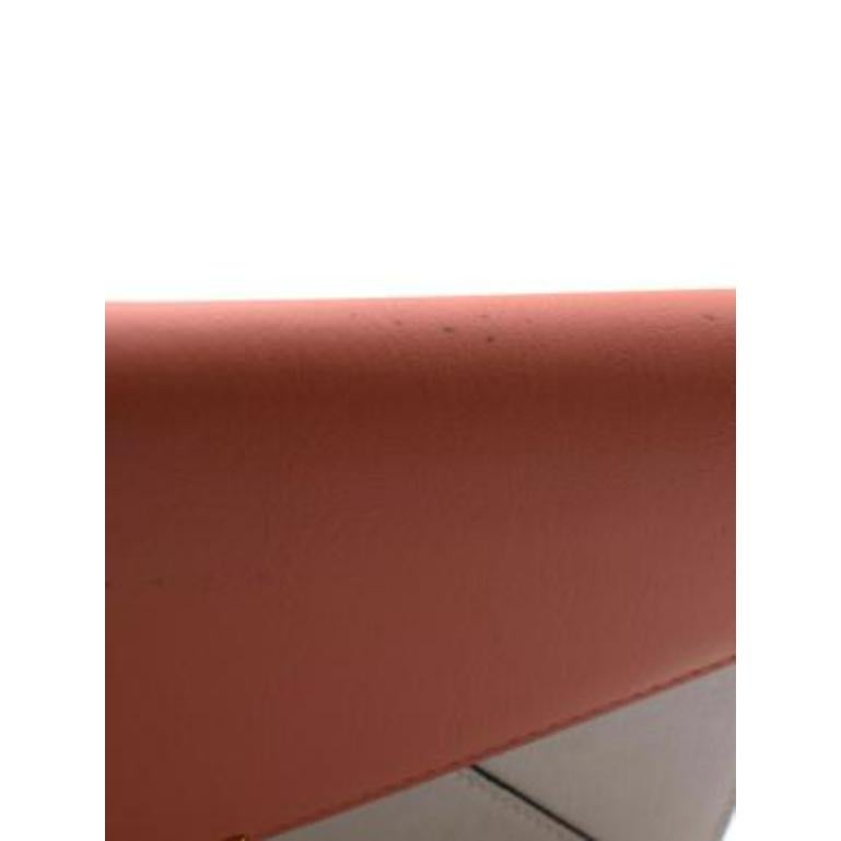 Fendi White & Coral 2Jours Envelope Clutch For Sale 6
