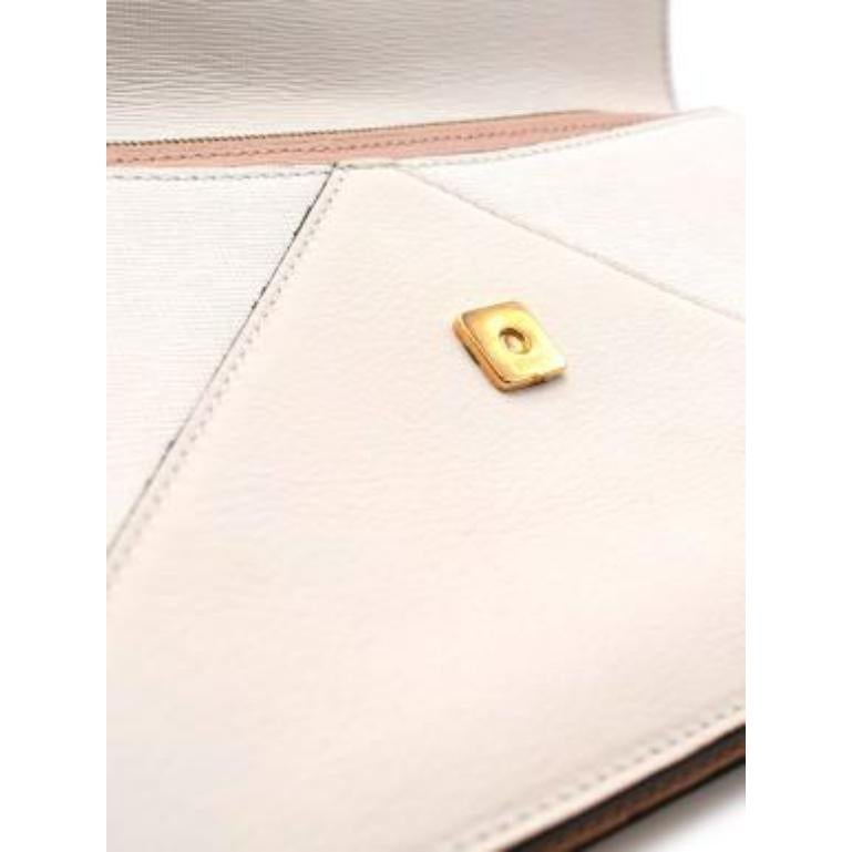 Fendi White & Coral 2Jours Envelope Clutch For Sale 4