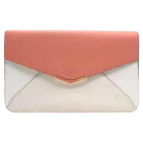 Fendi White & Coral 2Jours Envelope Clutch For Sale