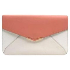 Fendi White & Coral 2Jours Envelope Clutch