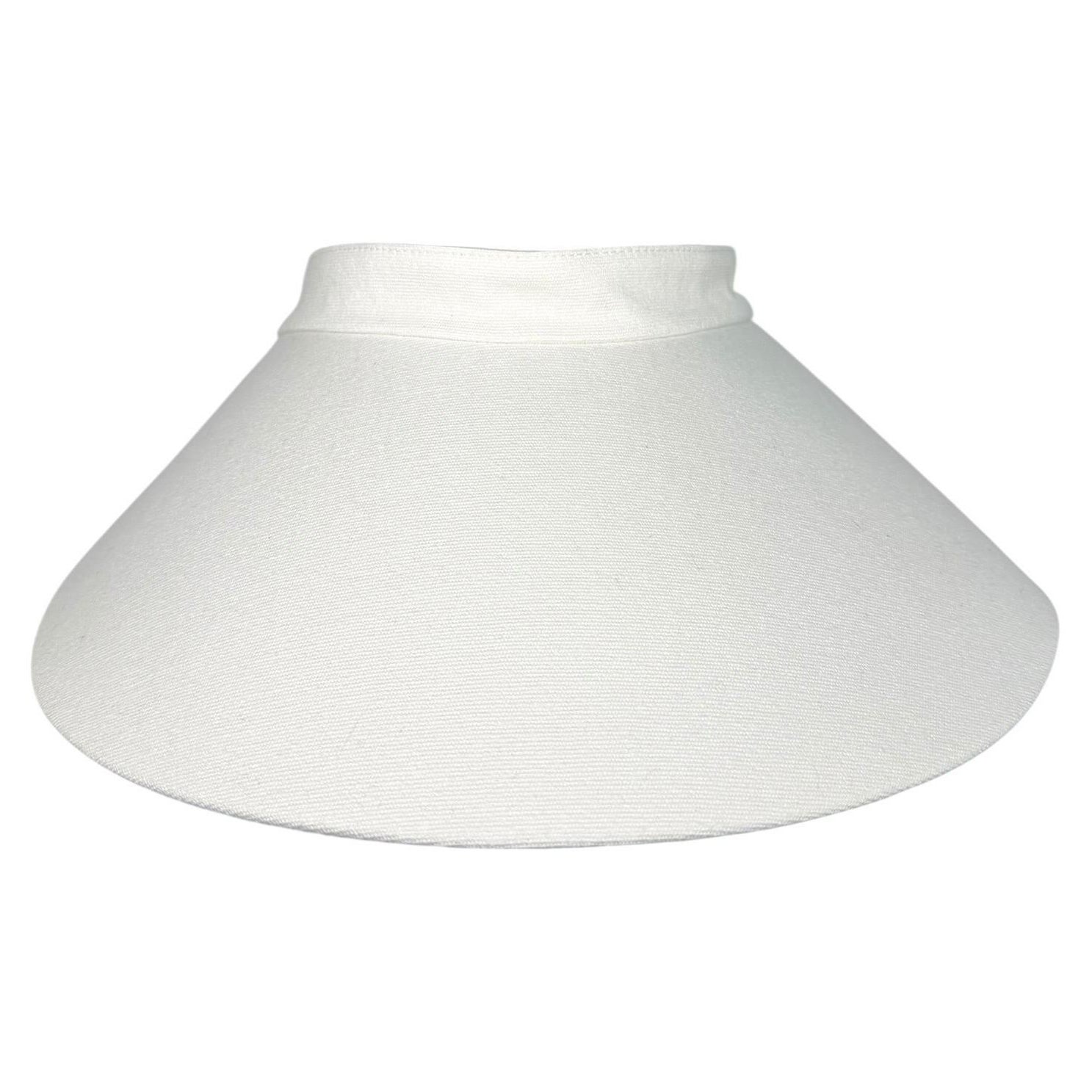 Fendi White Cotton Canvas Visor with Leather Strap, Made in Italy For Sale