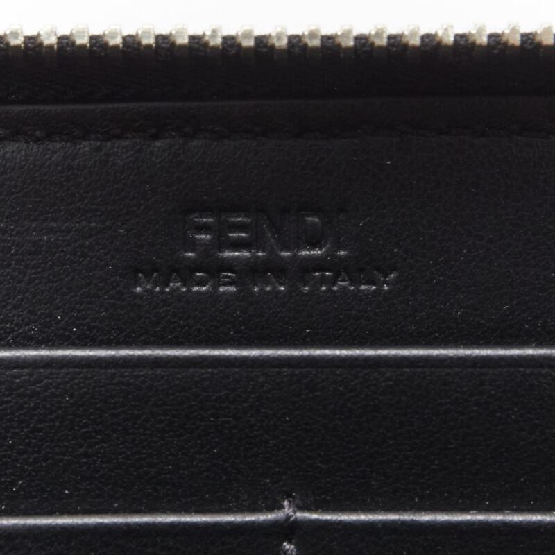 FENDI white dotted scaled leather Rainbow studs long zip continental wallet 4