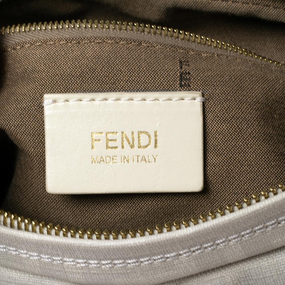 Fendi White FF Zucca Coated Canvas Chef Hobo 7