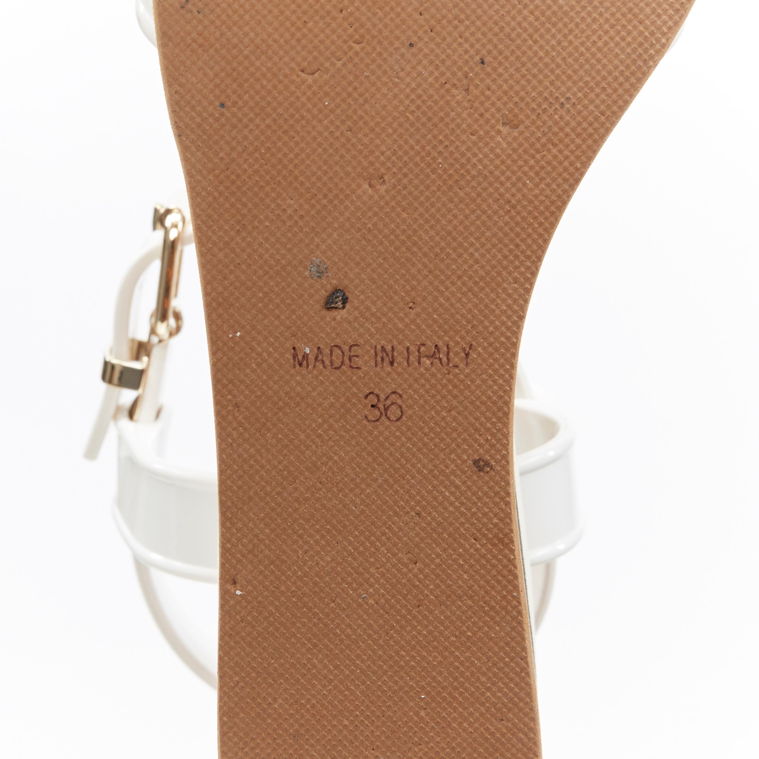 FENDI white jelly rubber ankle strap beige tricolor flat platform sandals EU36 3