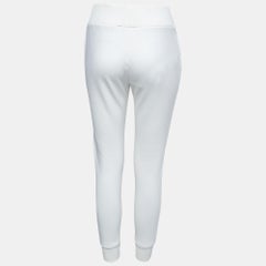 Fendi White Knit Logo Band Trim Track Pants M