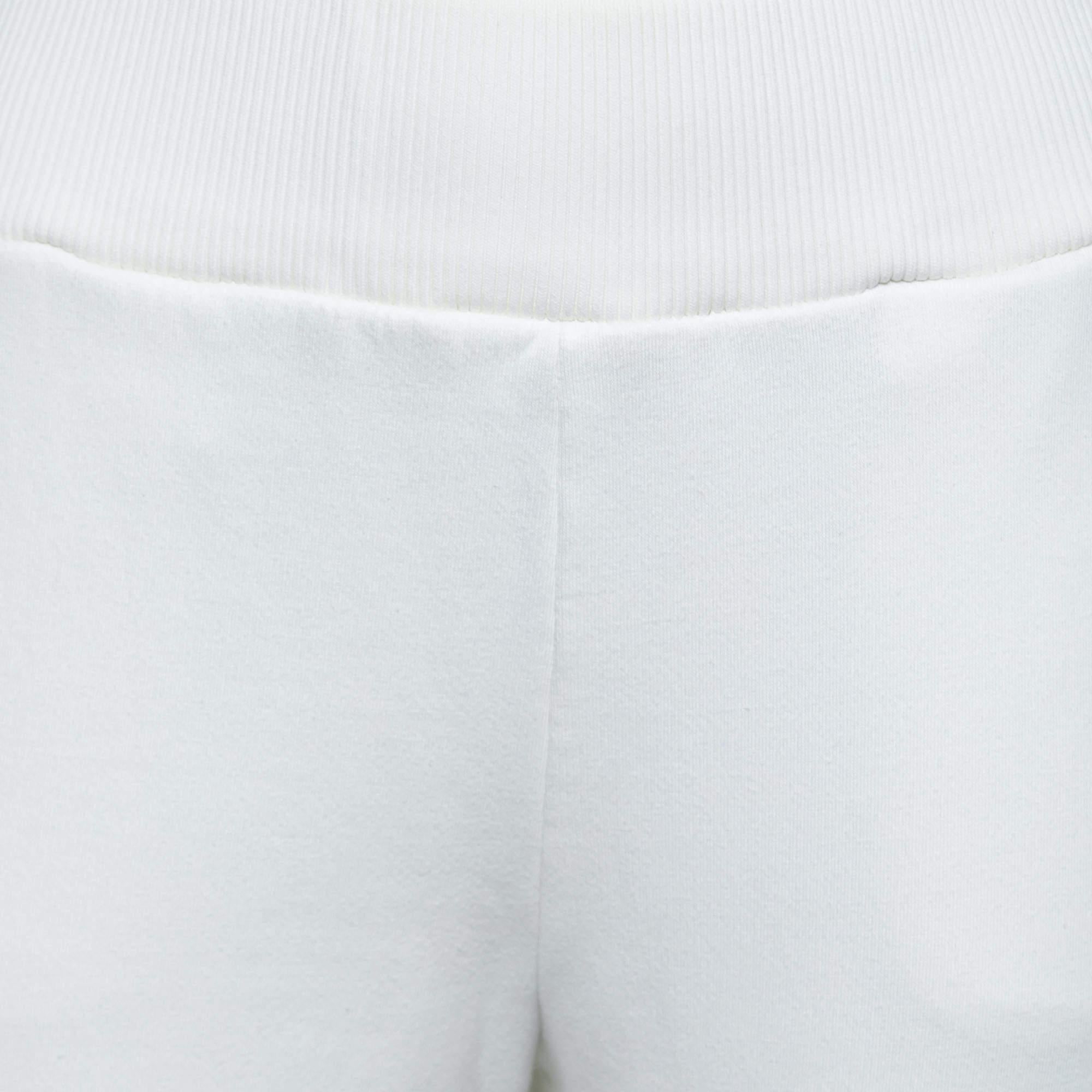 Women's Fendi White Knit Logo Band Trim Track Pants M