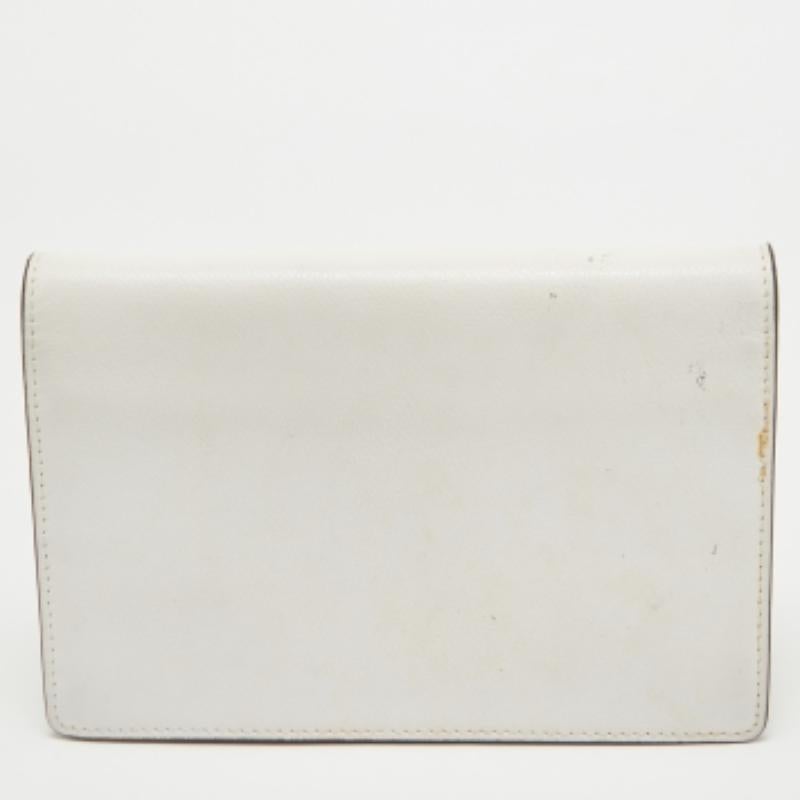 Fendi White Leather and Python Trim F is Fendi Wallet on Chain For Sale 1