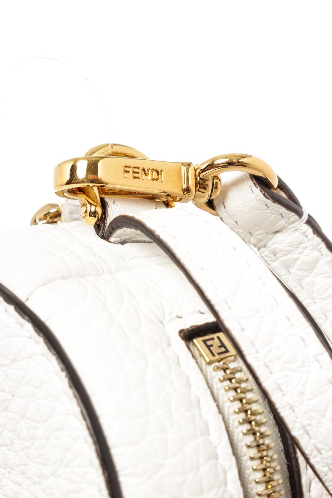 Fendi White Leather Coin Purse With Foldable Nylon Backpack 4