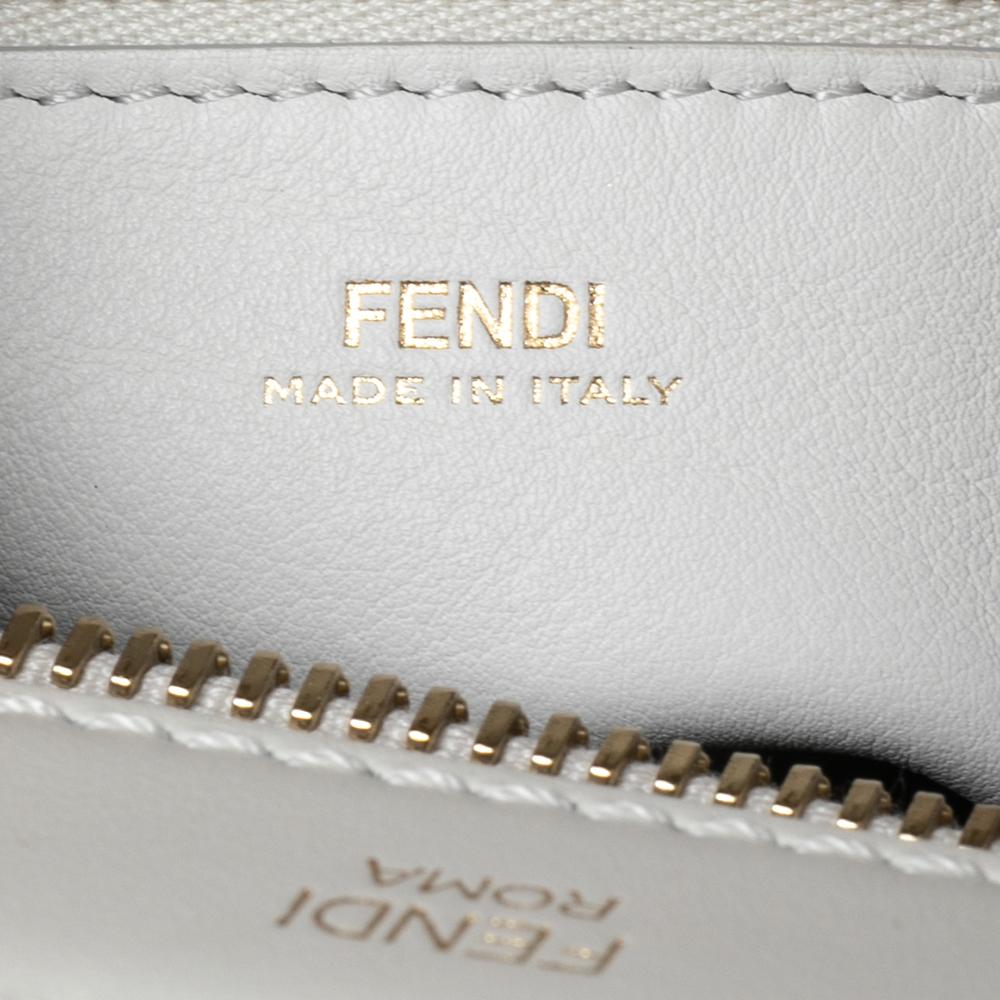 Fendi White Leather Dotcom Whipstitch Shoulder Bag 6