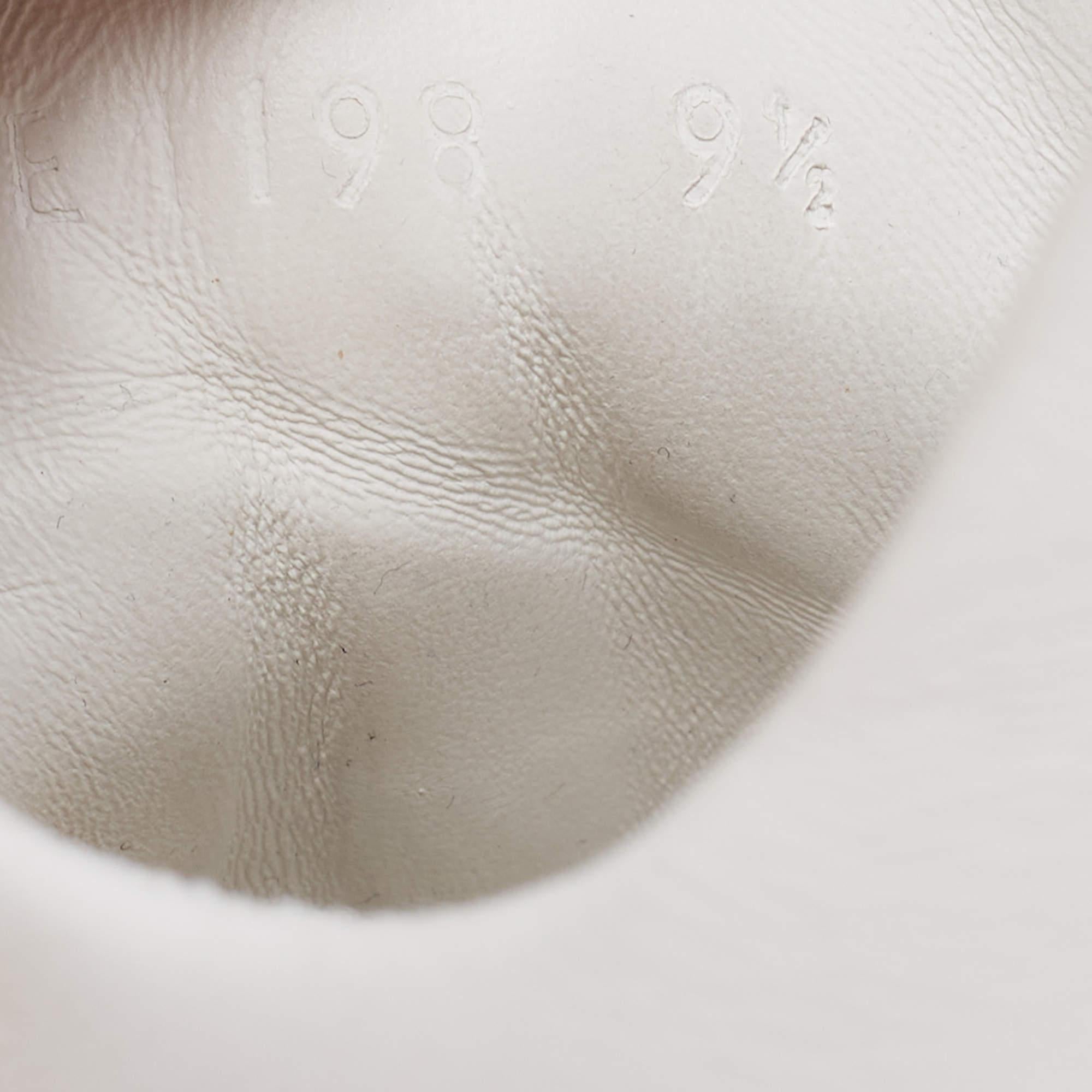 Fendi White Leather FF Crisscross Strap Slip On Sneakers Size 43.5 3