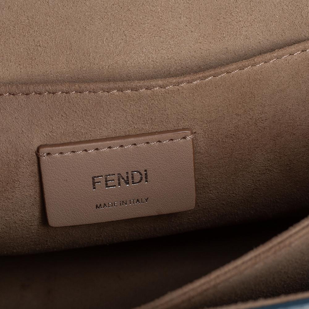 Fendi White Leather Kan I Scalloped Crossbody Bag 4