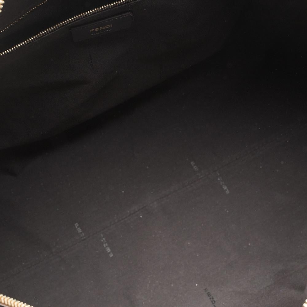 Fendi White Leather Logo Mania Weekender Bag 2