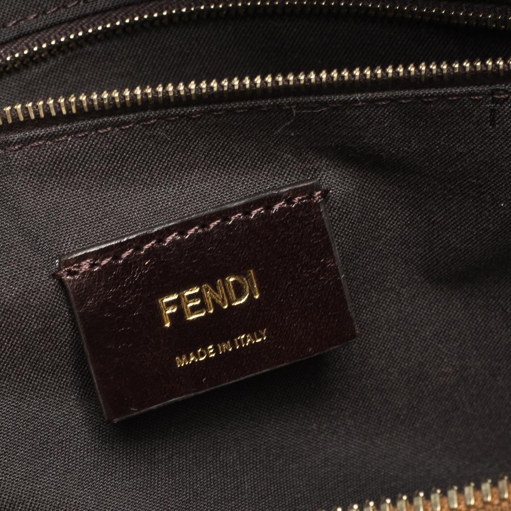 Fendi White Leather Logo Mania Weekender Bag 1