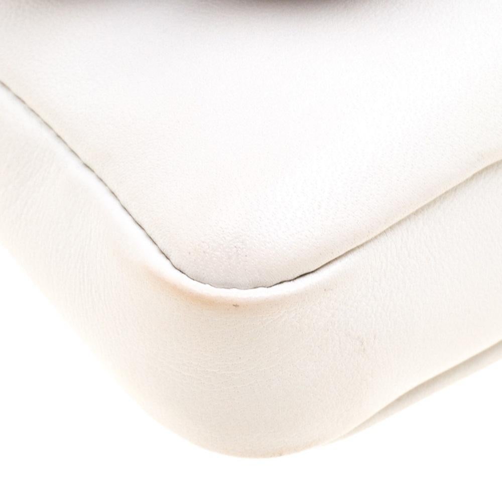 Fendi White Leather Micro Monster Baguette Bag 5