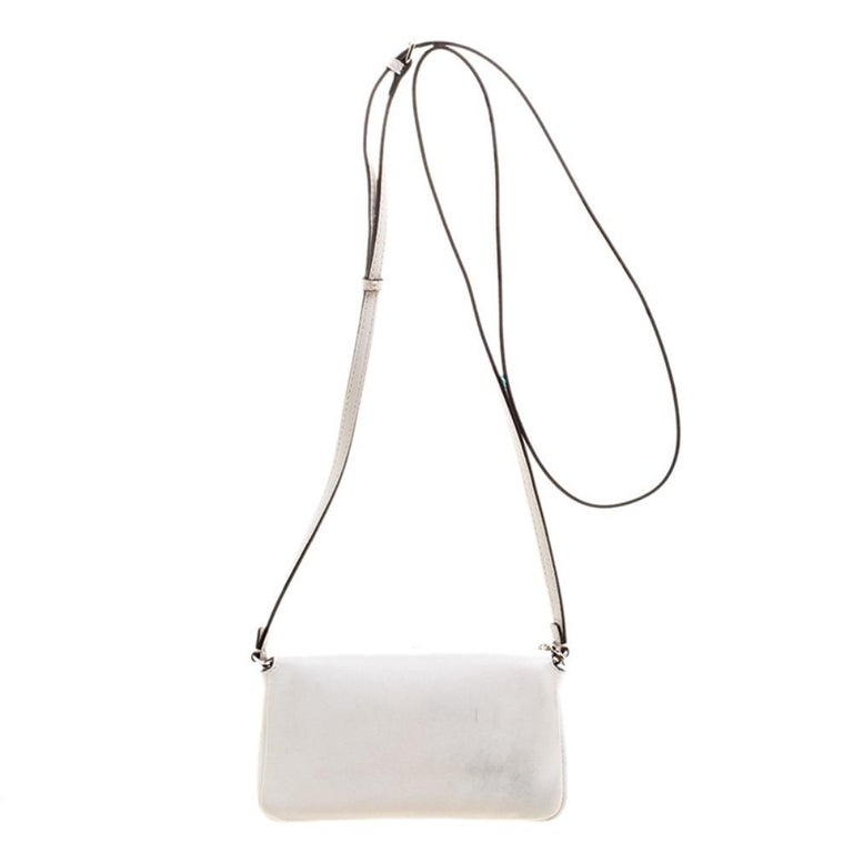 Fendi White Leather Micro Monster Baguette Bag For Sale At 1stdibs