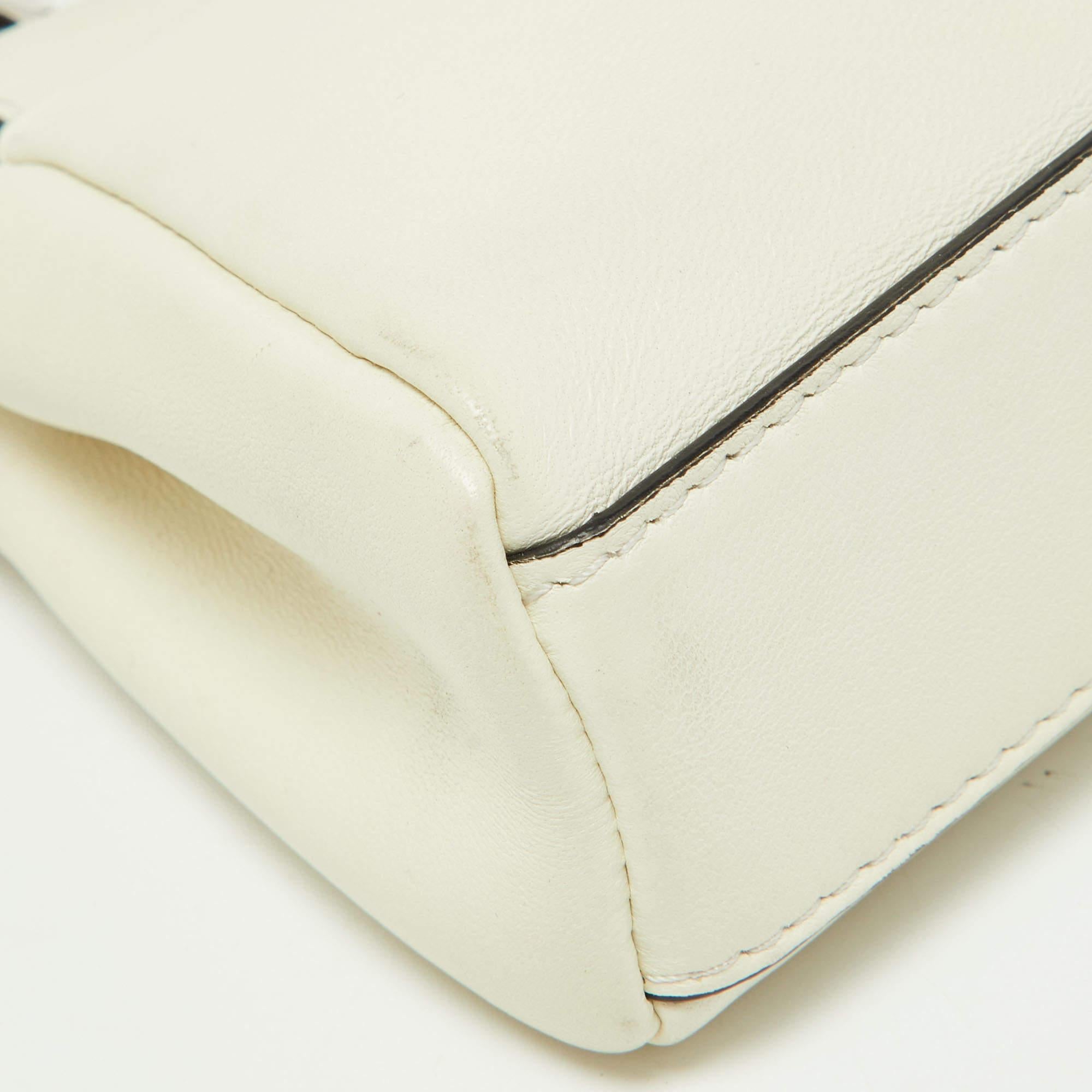 Women's Fendi White Leather Micro Peekaboo Crossbody Bag