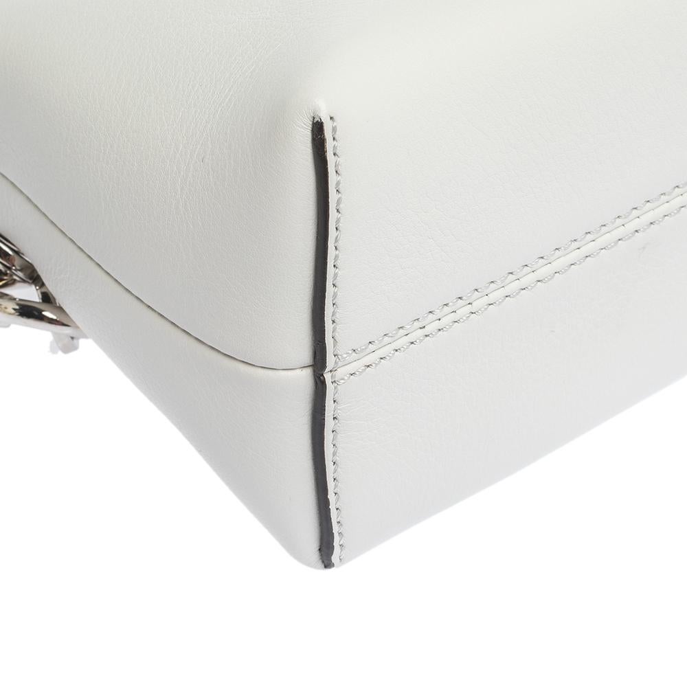 Fendi White Leather Mini By The Way Flower Tail Mini Crossbody Bag 2