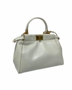 Fendi White Leather Peekaboo Bag